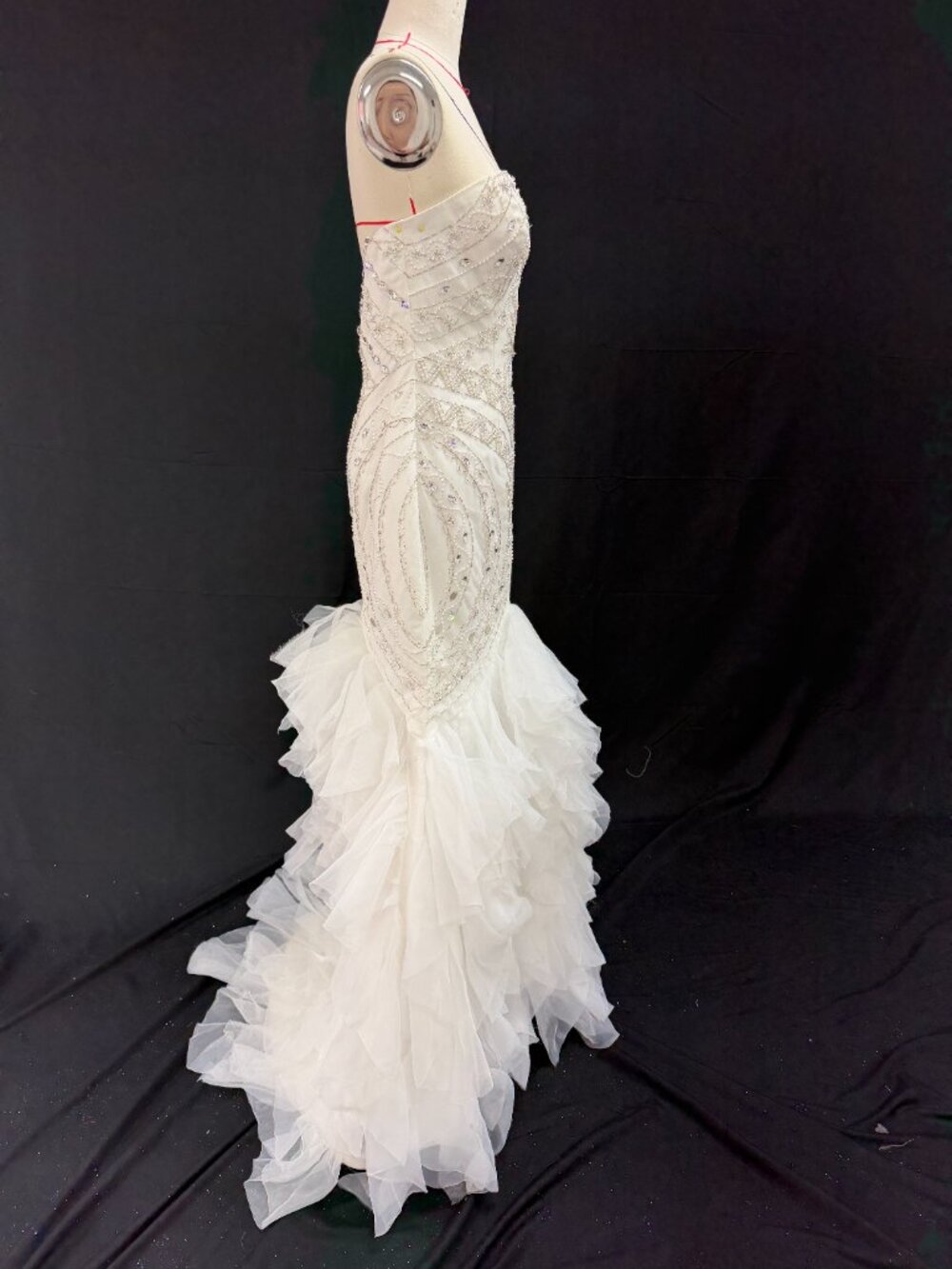 like new Aurora - Art Deco Beaded Crystal Embellished Mermaid Gown - Picture 4 of 8